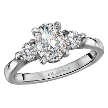 *** Lab Grown Diamond *** 3-Stone Semi-Mount Diamond Ring 160164-OV100LG
