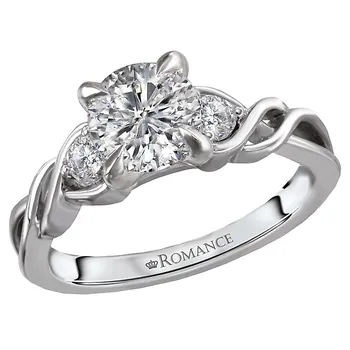 3 Stone Semi-Mount Diamond Ring 119140-RD100K