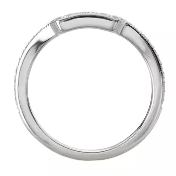Diamond and Milgrain Detail Curved Wedding Band 160306-EM200W