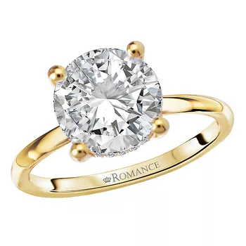 Diamond Semi-Mount Hidden Halo Engagement Ring 160151-RD300Y