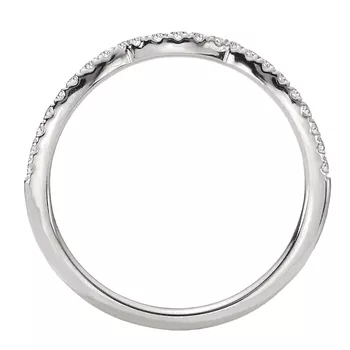 Curved Front Diamond Wedding Band 160371-W
