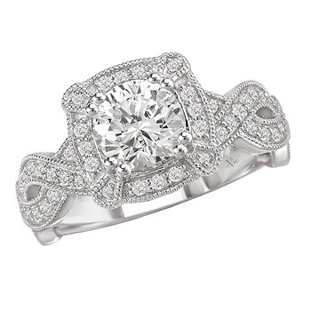 Halo Semi-Mount Diamond Ring 115001-100
