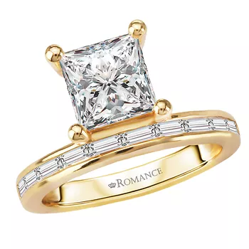 Hidden Basket Semi-Mount Diamond Engagement Ring 160286-PC200Y