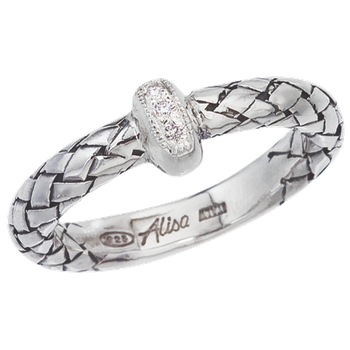Traversa Band Ring with Single Diamond Rondelle VHR 993 D