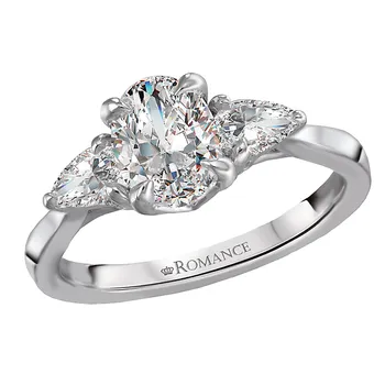 *** Lab Grown Diamond *** 3 Stone Semi-Mount Diamond Ring 119274-OV100KLG