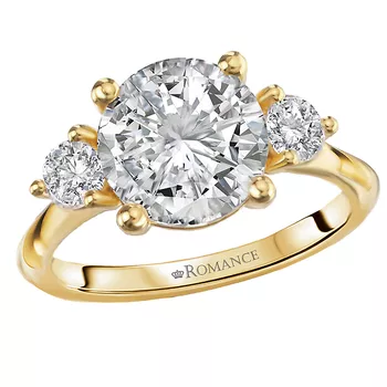 3-Stone Semi-Mount Diamond Engagement Ring 160170-RD300Y