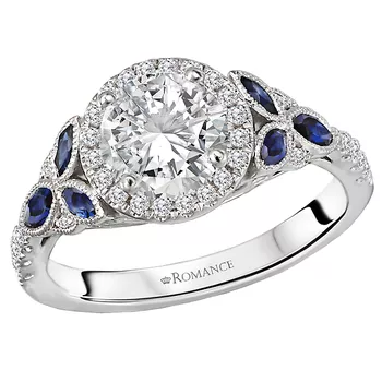 Sapphire and Diamond Semi-Mount Ring 160060-RD100