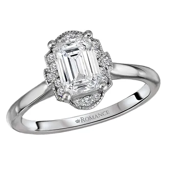Semi-Mount Halo Diamond Engagement Ring 160218-EM100