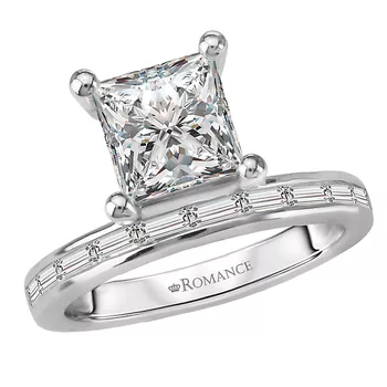 Hidden Basket Semi-Mount Diamond Engagement Ring 160286-PC200