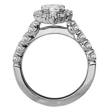 *** Lab Grown Diamond *** Halo Semi-Mount Diamond Ring 119163-PS100KLG