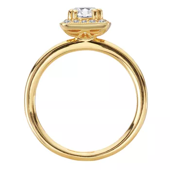 Halo Style and Milgrain Designed Semi-Mount Engagement Ring 160316-OV100Y