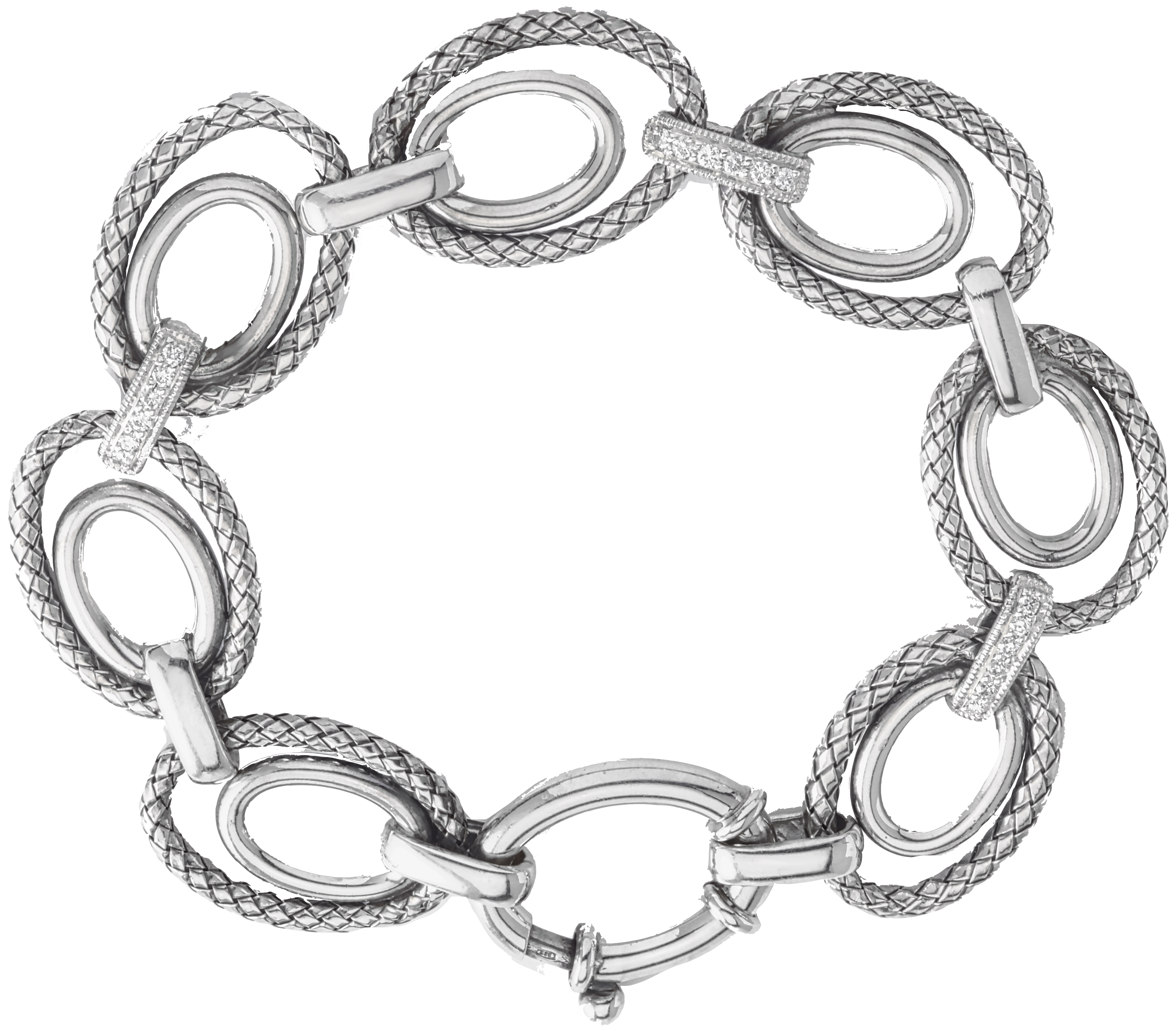 Sterling Traversa & Shiny Oval Link Bracelet