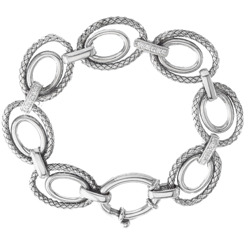 Sterling Traversa & Shiny Oval Link Bracelet VHB 659 D