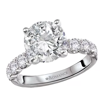 Diamond Band Semi-Mount Engagement Ring 160361-RD300