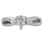 LaVie 3 Stone Semi-Mount Diamond Ring 115462-PS075