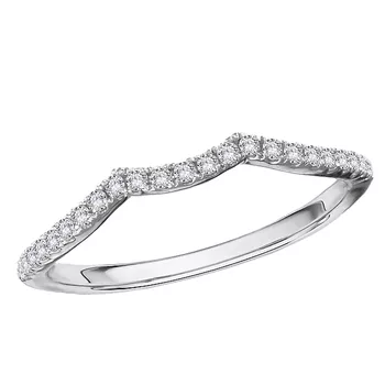 Curved Front Diamond Wedding Band 160371-W