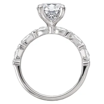 Three Row Semi-Mount Diamond Engagement Ring 160266-RD200