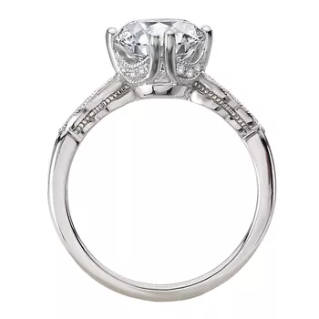 Diamond and Milgrain Detailed Semi-Mount Engagement Ring 160301-RD200