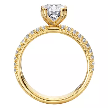 Diamond Double Row Band with a 4 Double Prong Setting 160307-RD100Y