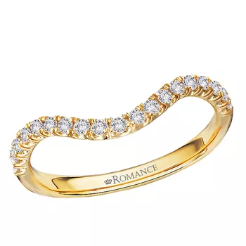 Diamond Curved Front Wedding Band 160368-WY