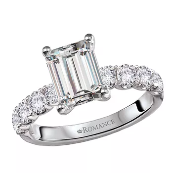 Diamond Band Semi-Mount Engagement Ring 160361-EM200