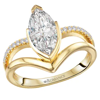 Split Shank Semi-Mount Diamond Engagement Ring 160312-MQ200Y