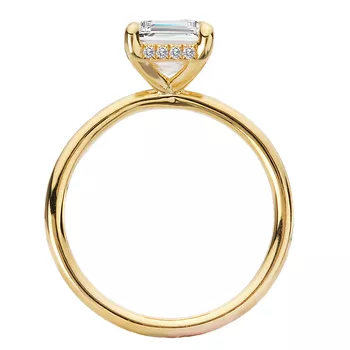 Lab Grown Diamond Hidden Halo Engagement Ring 160151-EM200YLG