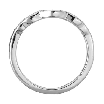 Curved Front Diamond Wedding Band 160321-W