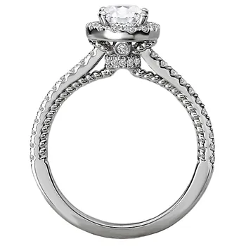 Diamond Halo Semi-Mount Engagement Ring 160188-OV100