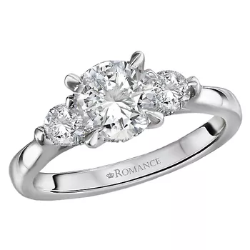 3-Stone Semi-Mount Diamond Ring 160164-RD100