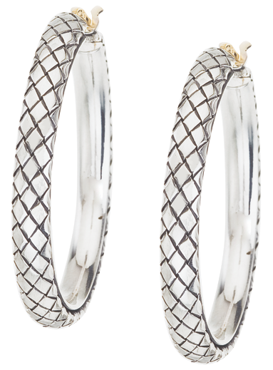 Sterling Traversa Round Hoop Earrings