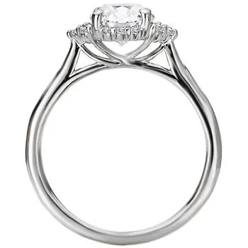 *** Lab Grown Diamond *** Diamond Halo Semi-Mount Engagement Ring 160132-RD100LG