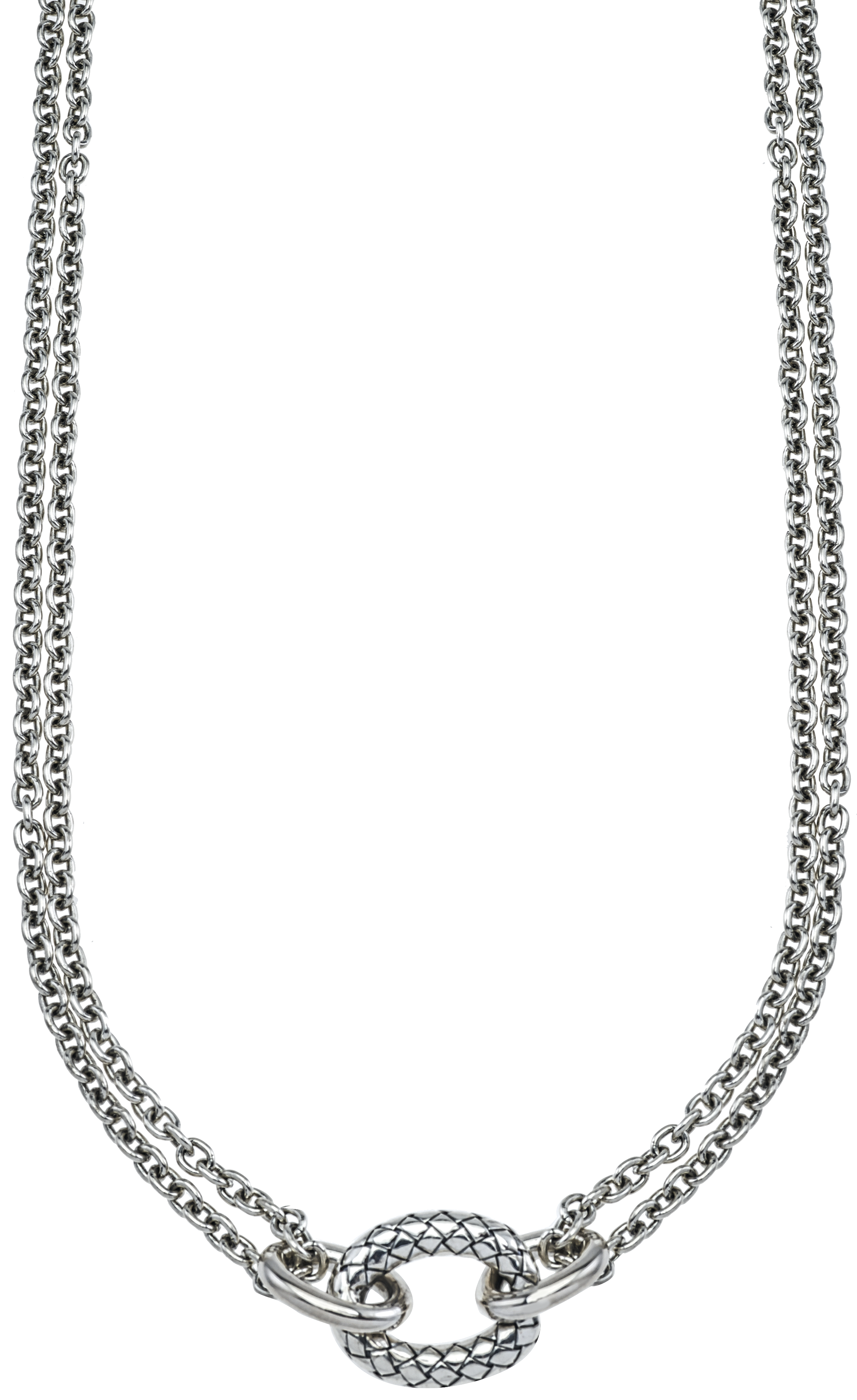 Oval Sterling Traversa Center Necklace