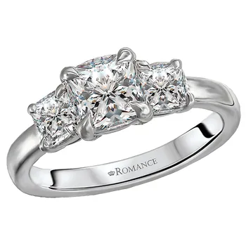 3 Stone Semi-Mount Diamond Ring 160058-CS100