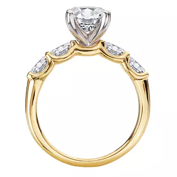4 Prong Peg Head Semi-Mount Lab Grown Diamond Engagment Ring 160309-OV200YLG