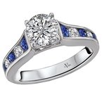 LaVie Sapphire and Diamond Semi-Mount Ring 115181-SAP