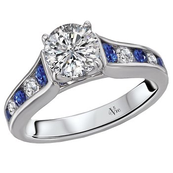 Sapphire and Diamond Semi-Mount Ring 115181-SAP