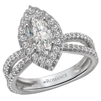 Halo Semi-Mount Diamond Ring 119154-MQ100K