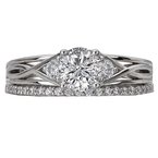 LaVie 3 Stone Semi-Mount Diamond Ring 115463-RD075
