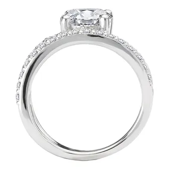 Semi-Mount Diamond Wave Band Engagement Ring 160274-OV100