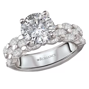 Three Row Semi-Mount Lab Grown Diamond Engagement Ring 160266-RD200LG