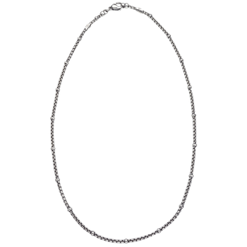 Sterling Box Chain with Rondelles, 24", Rhodium Finish VHC 889-24