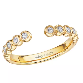 Open Faced Bezel Set Diamond Wedding Band 160367-WY