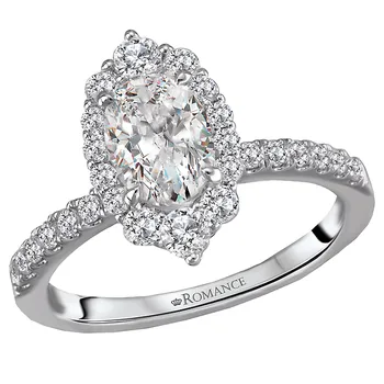*** Lab Grown Diamond *** Halo Semi-Mount Diamond Ring 119208-MO100KLG