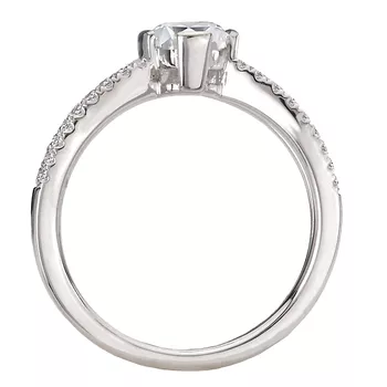 Diamond Split V-Curved Semi-Mount Diamond Ring 160311-OV100