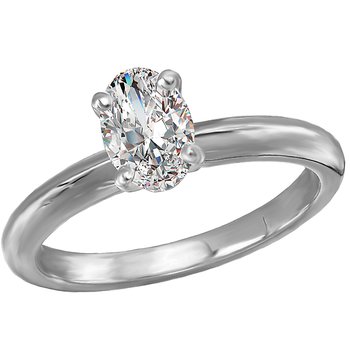 Solitaire Semi-Mount Diamond Engagement Ring 114002-OV075WS