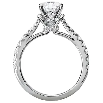 Semi-Mount Diamond Halo Engagement Ring 160185-RD100