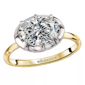 Hidden Halo Semi-Mount Diamond Engagement Ring 160338-OVEW200TY