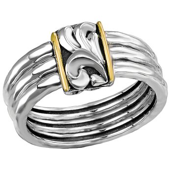 Ladies Fashion Two-Toned Ring 711850-7