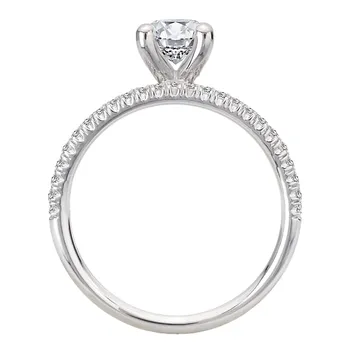 Split Row Diamond Semi-Mount Engagement Ring 160267-OV100
